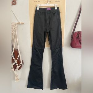 EDIKTED black leather flare pants
